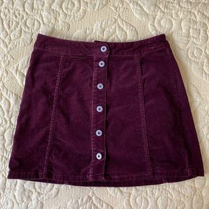 Corduroy Button Skirt